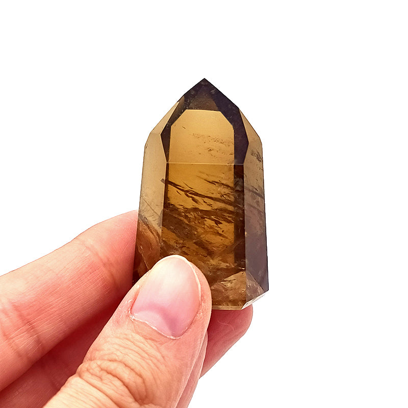 Obelisco in Quarzo Fumè e Quarzo Citrino