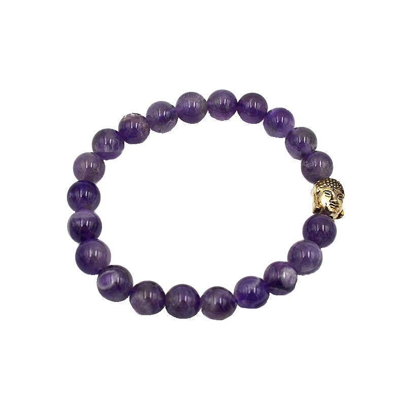 Bracciale in Quarzo Ametista con Buddha