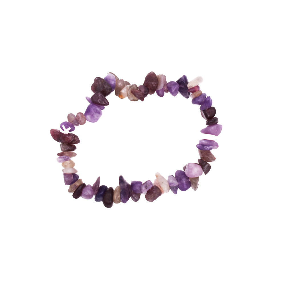 Bracciale in chips di Lepidolite