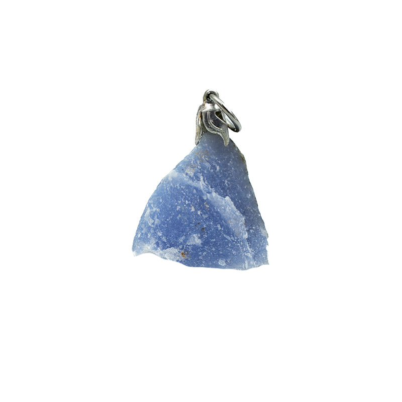 Ciondolo in Calcedonio blu grezzo