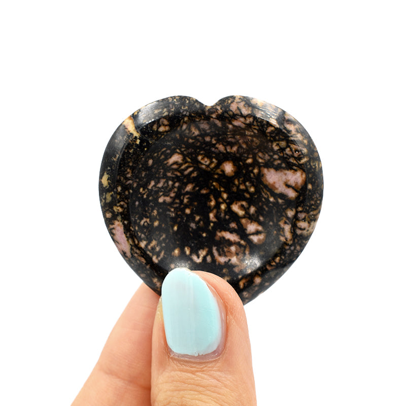 Cuore con incavo in Rodonite