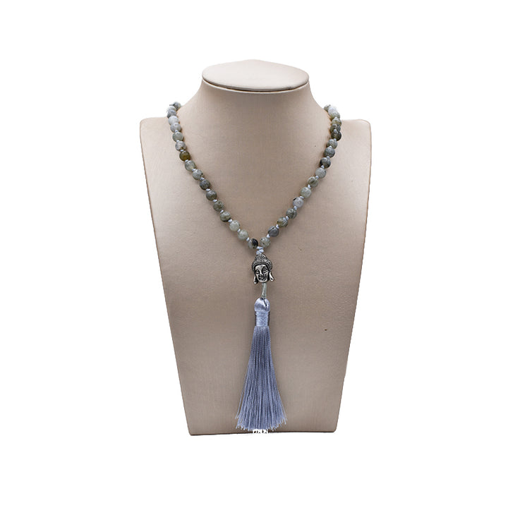 Mala tibetano in Labradorite