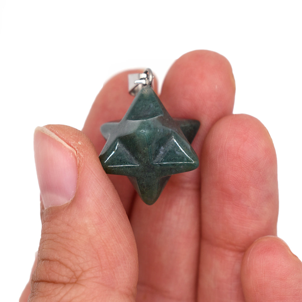 Ciondolo Merkaba in Agata Verde