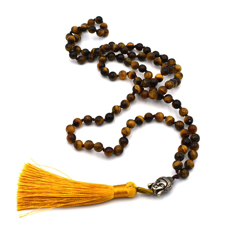 Mala tibetano in Occhio di Tigre