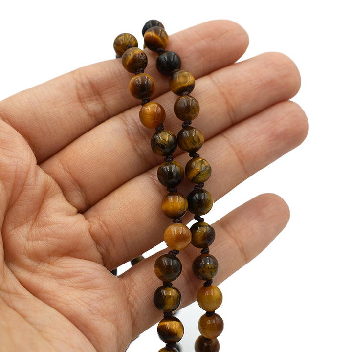 Mala tibetano in Occhio di Tigre