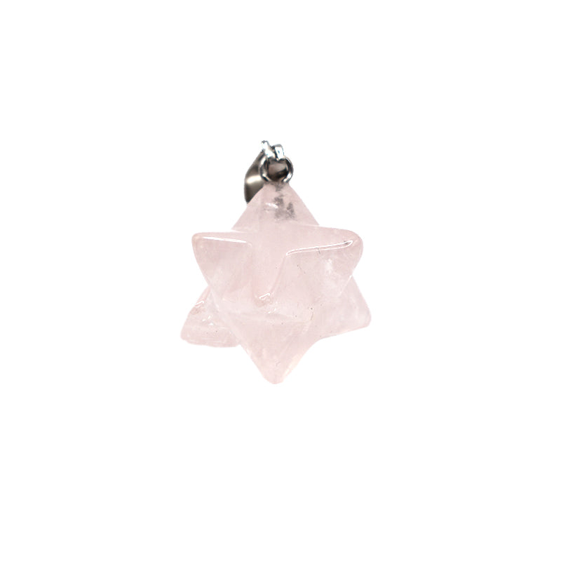 Ciondolo Merkaba in Quarzo Rosa