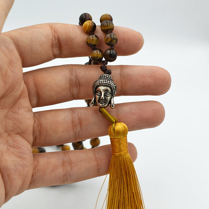 Mala tibetano in Occhio di Tigre