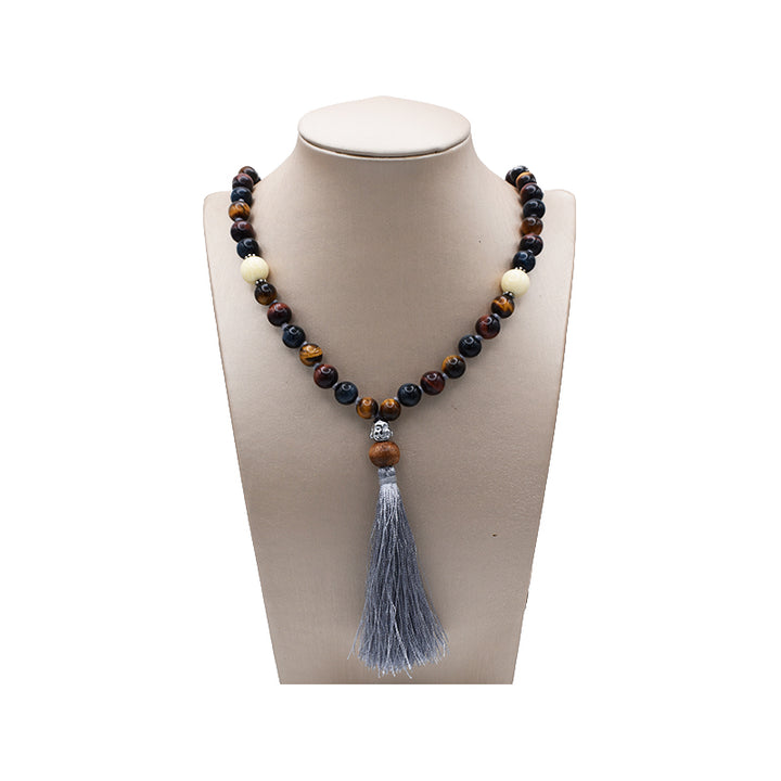 Mala tibetano in Occhio di Tigre, Occhio di Bue e Occhio di Falco