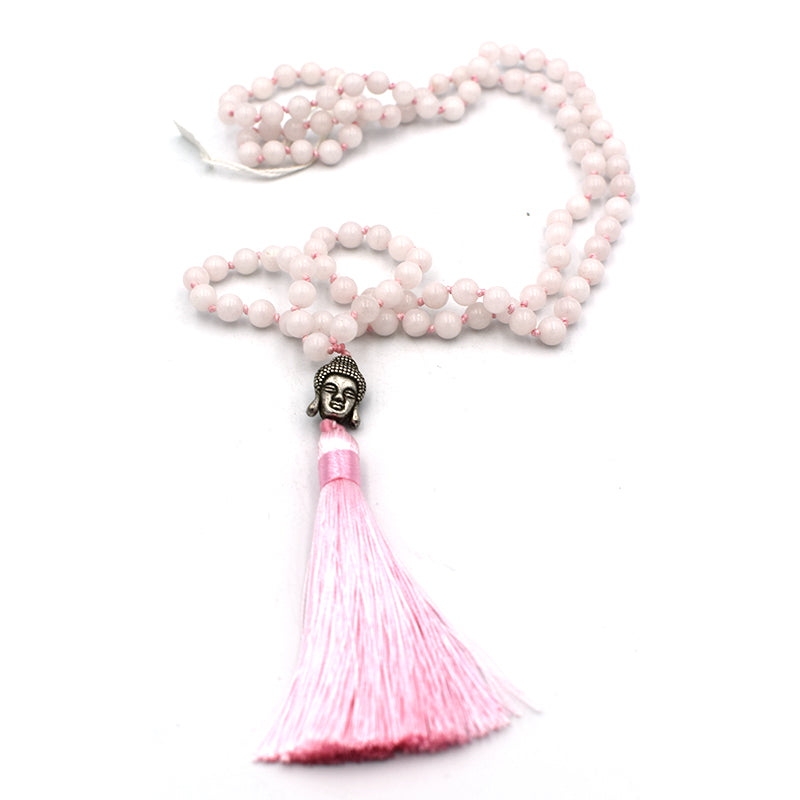 Mala tibetano in Quarzo Rosa