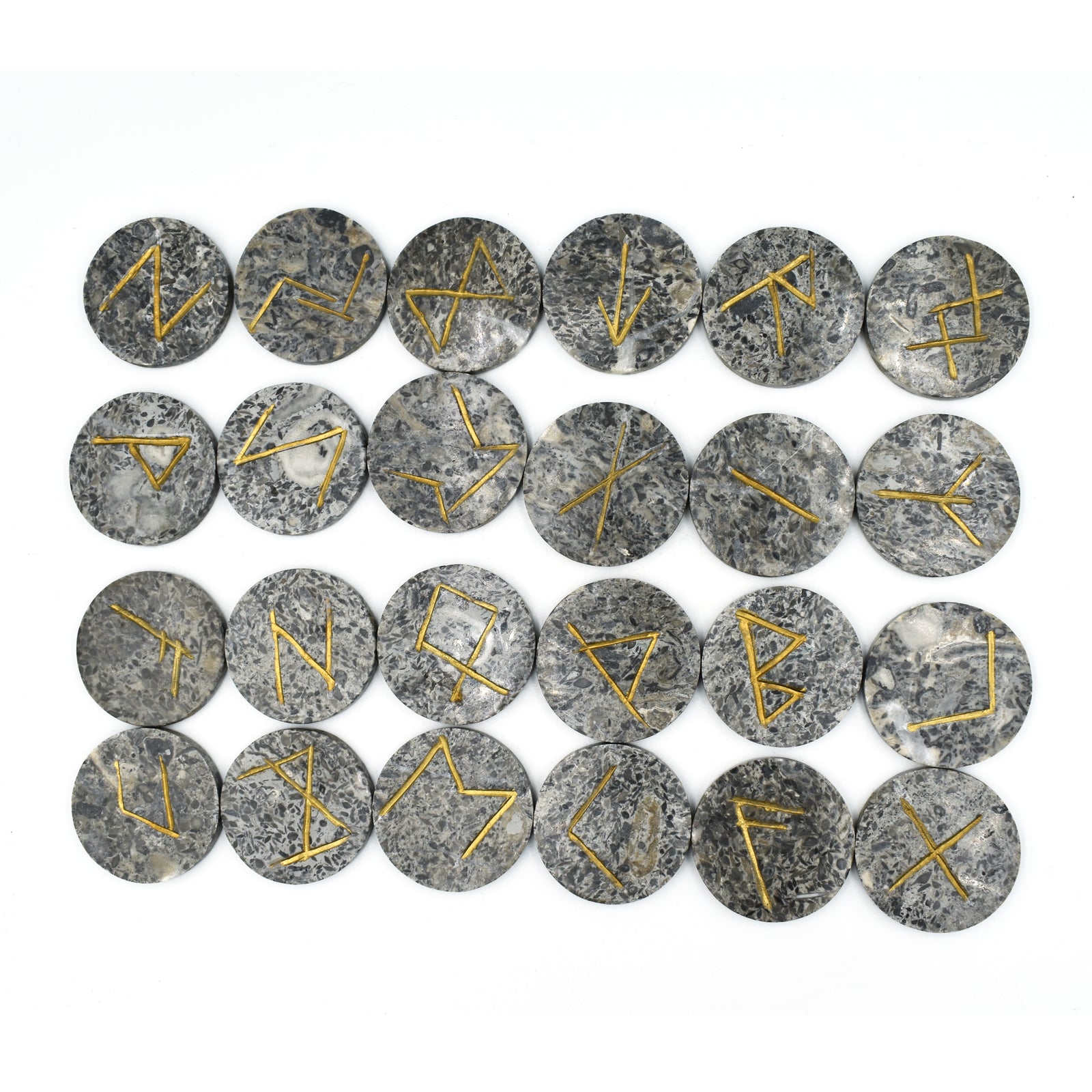 Set di Rune in Diaspro incise a mano