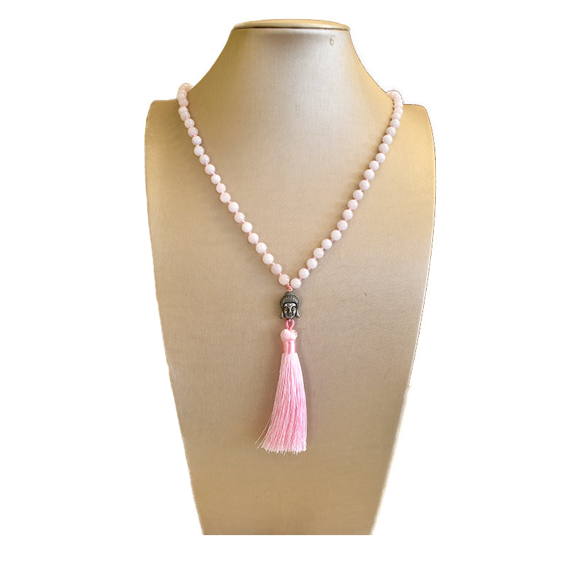 Mala tibetano in Quarzo Rosa