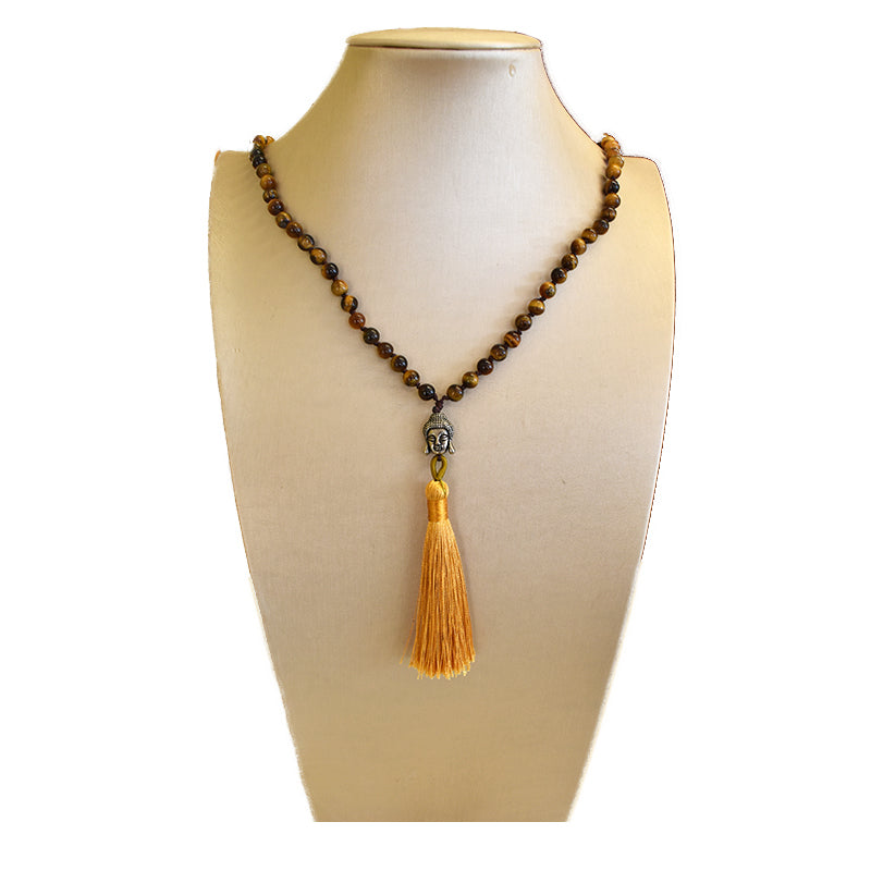 Mala tibetano in Occhio di Tigre