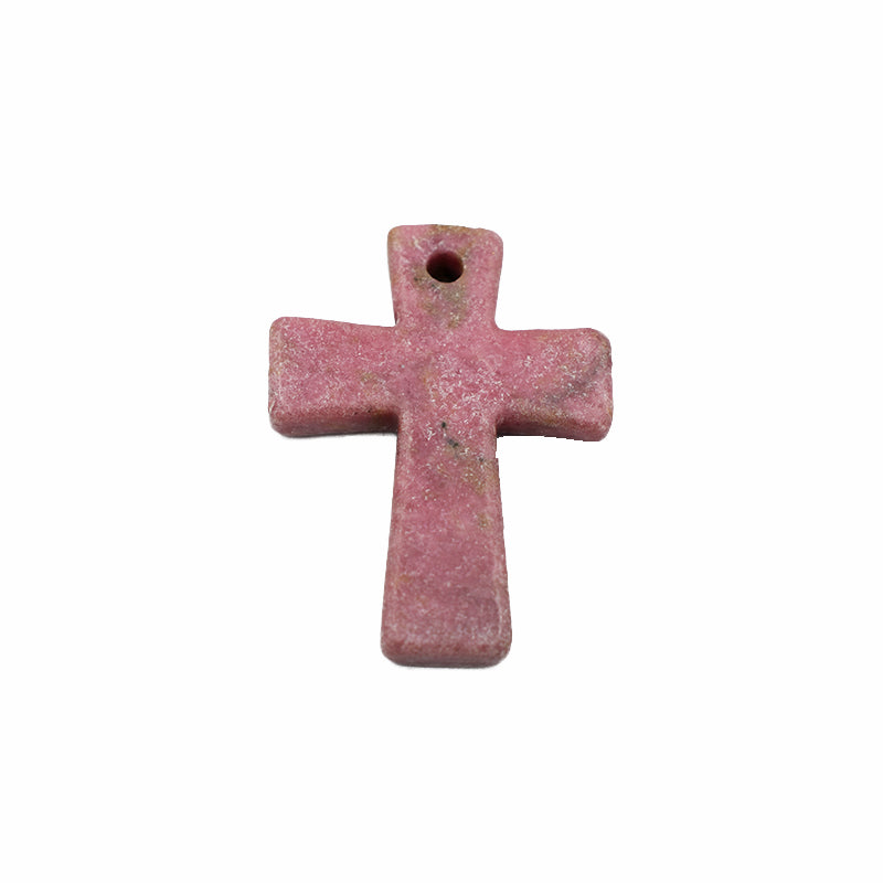 Ciondolo a croce in Rodonite