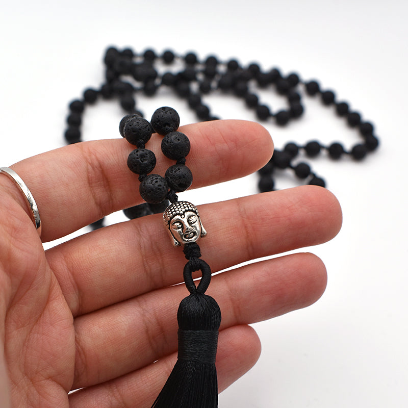 Mala tibetano in Pietra Lavica