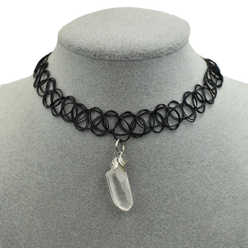 Choker con ciondolo in Quarzo Ialino