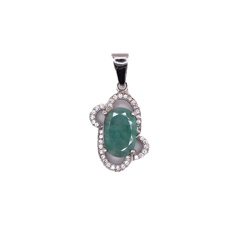 Ciondolo in Smeraldo con Zirconi