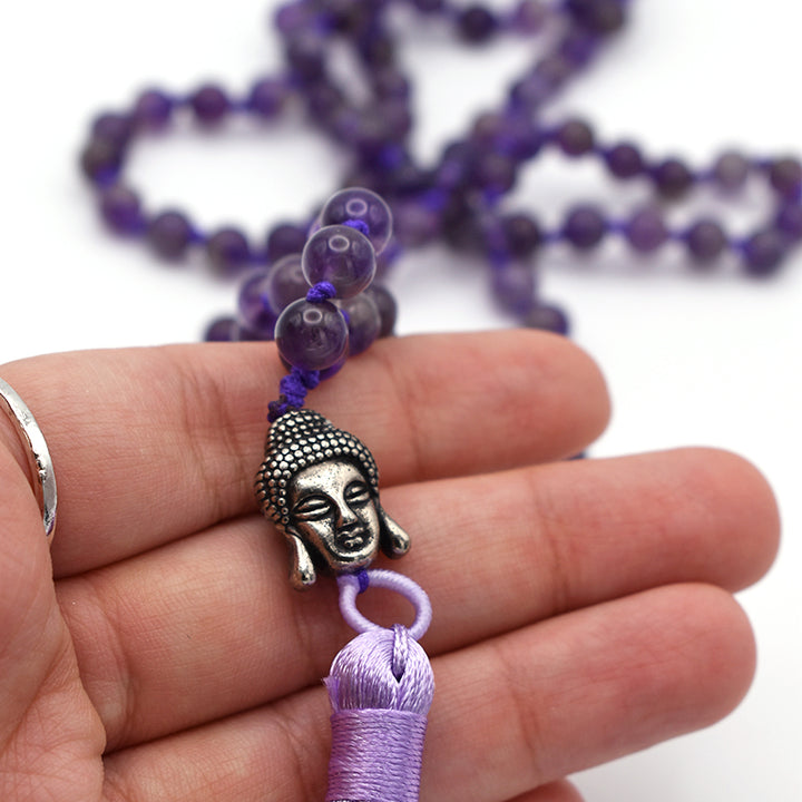 Mala tibetano in Quarzo Ametista