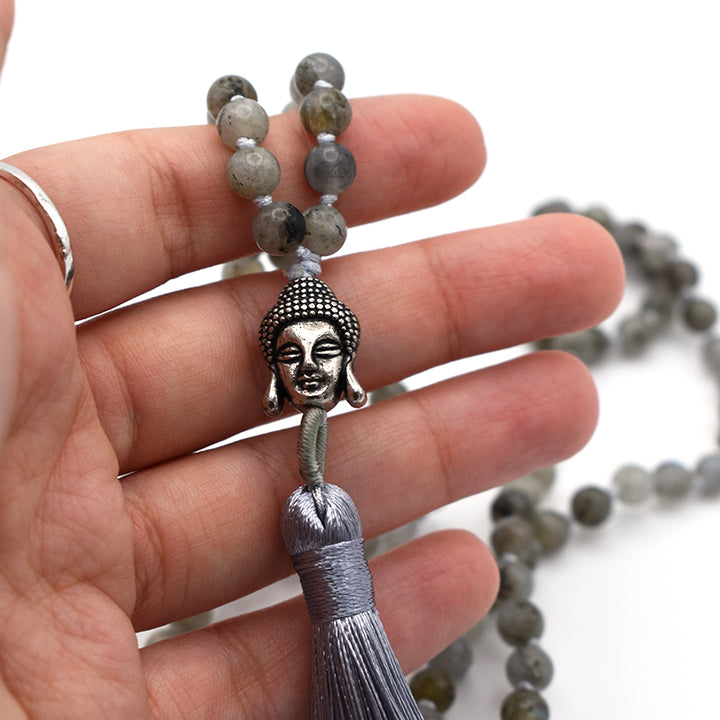 Mala tibetano in Labradorite