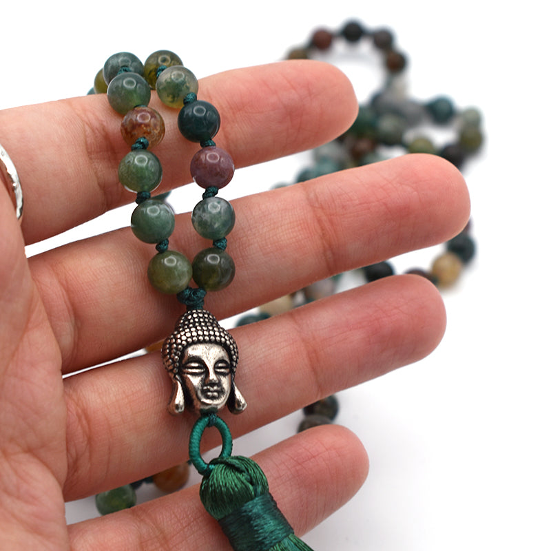 Mala tibetano in Agata Policroma