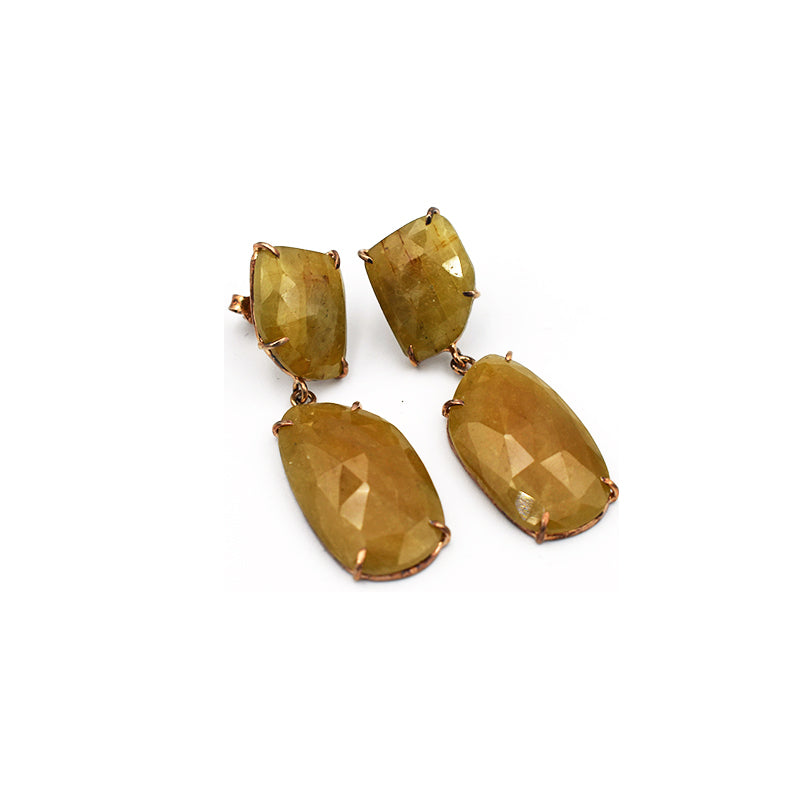 Orecchini in Zaffiro Giallo in argento 925