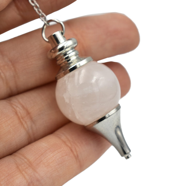 Pendolino tondo in Quarzo Rosa