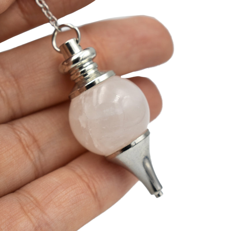 Pendolino tondo in Quarzo Rosa