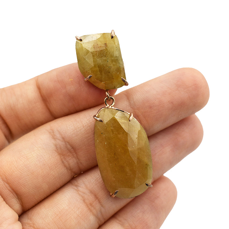 Orecchini in Zaffiro Giallo in argento 925