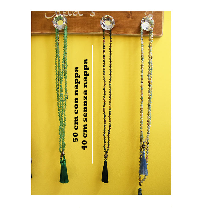 Mala tibetano in Agata Policroma