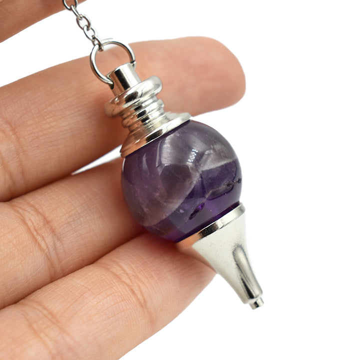 Pendolino tondo in Quarzo Ametista