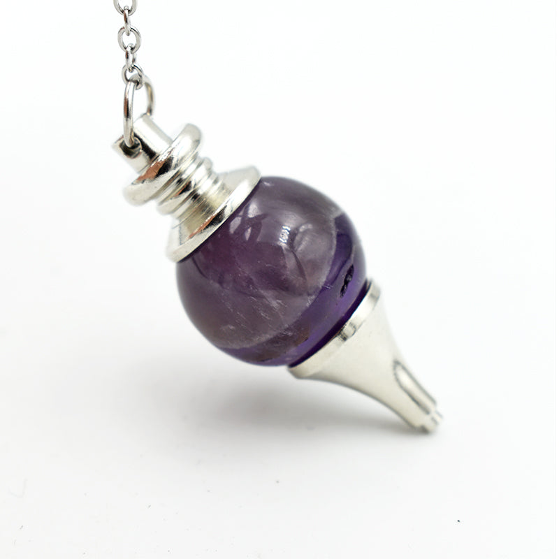 Pendolino tondo in Quarzo Ametista