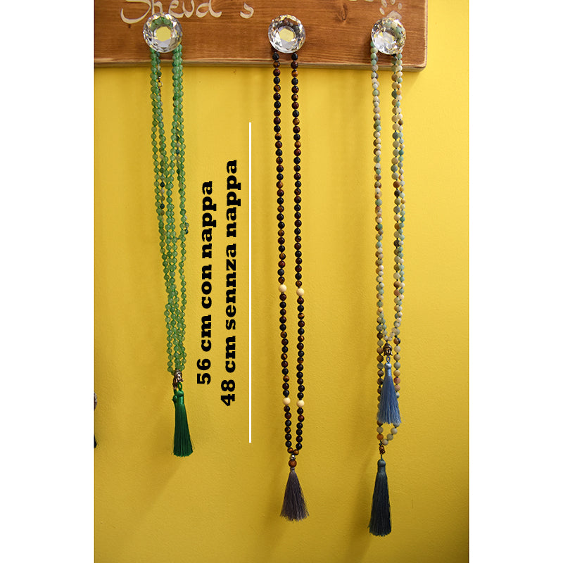 Mala tibetano in Occhio di Tigre, Occhio di Bue e Occhio di Falco