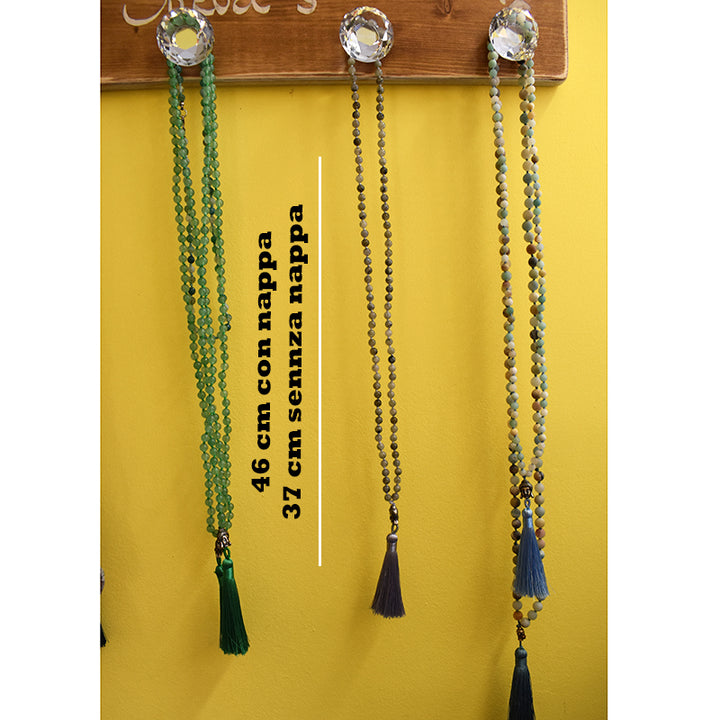 Mala tibetano in Labradorite
