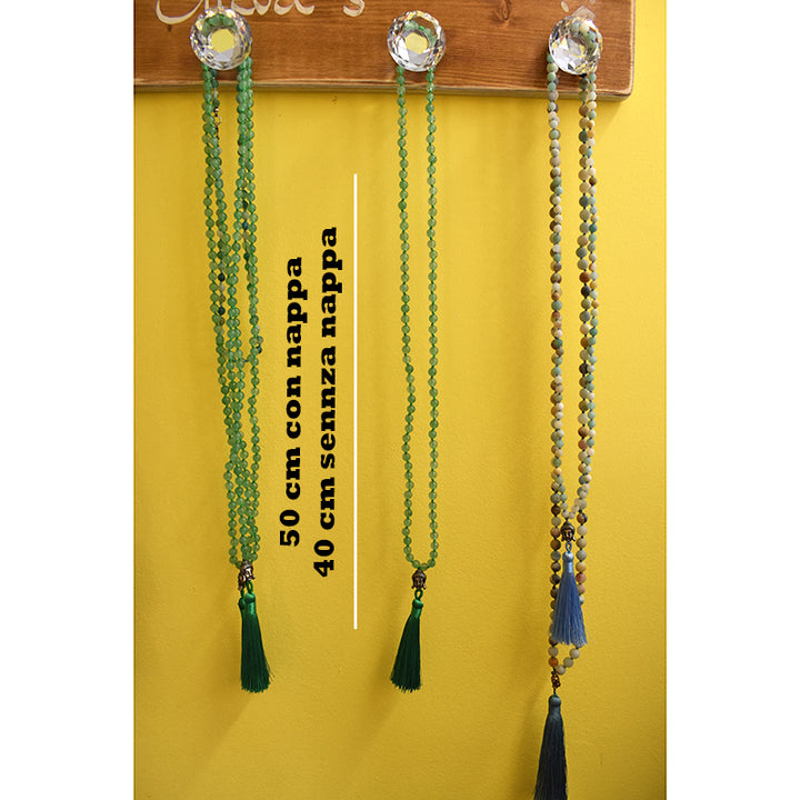 Mala tibetano in Agata Verde