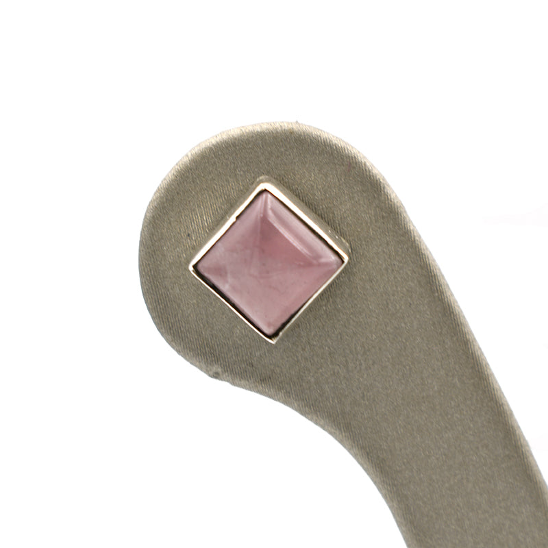 Orecchini in Quarzo Rosa quadrati