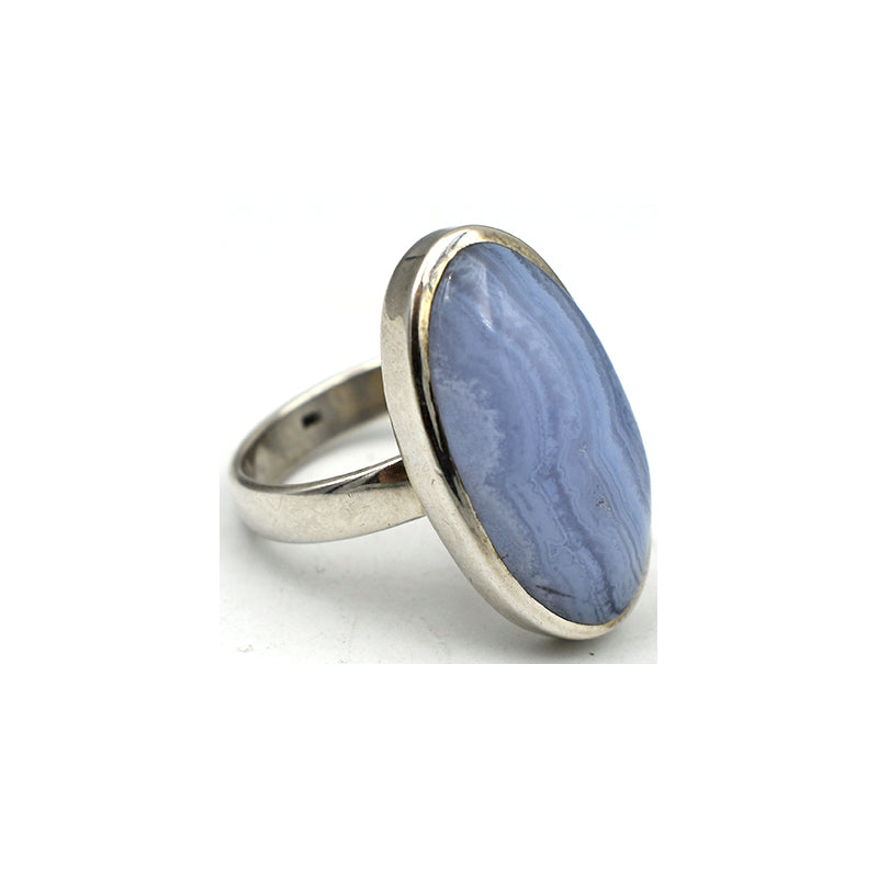 Anello in argento 925 in Calcedonio