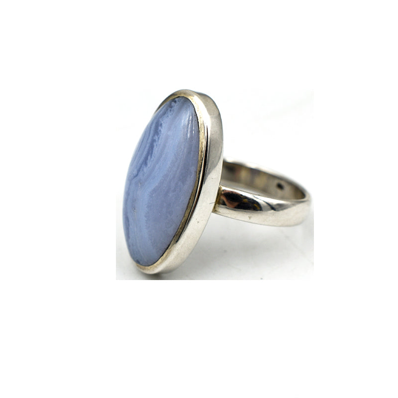 Anello in argento 925 in Calcedonio