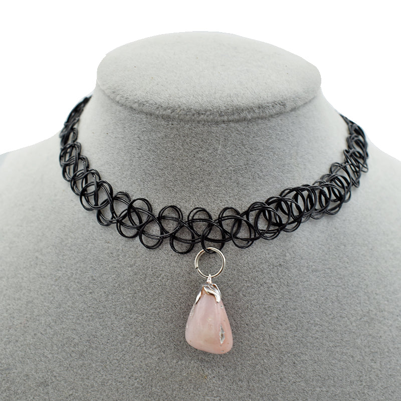 Choker con ciondolo in Opale Rosa