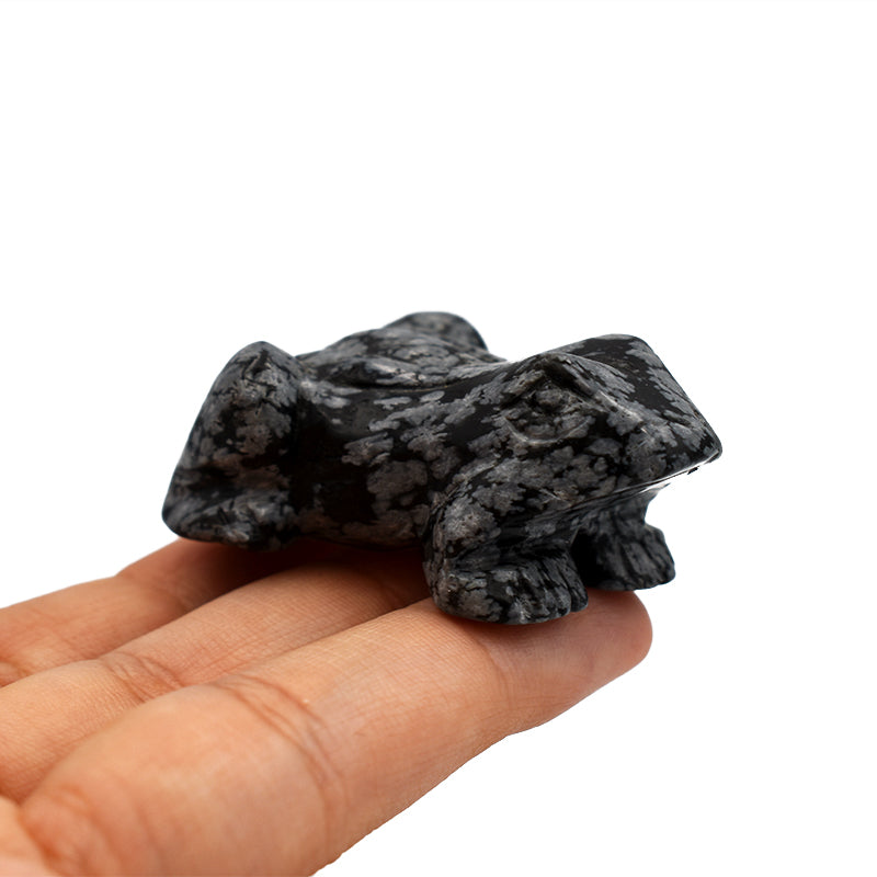 Rana in Ossidiana Fiocco di Neve