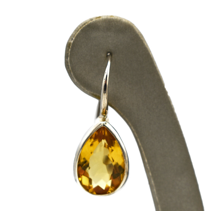Orecchini a goccia in argento 925 con Quarzo Citrino