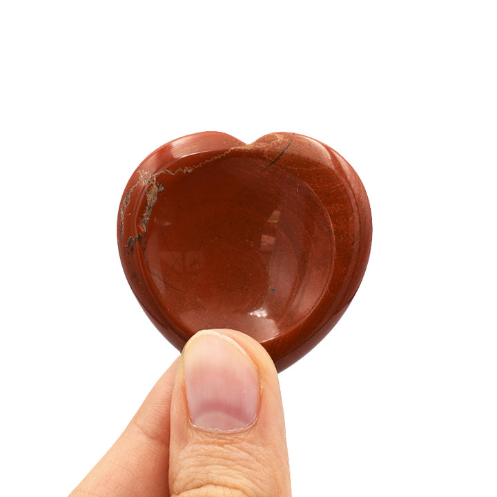 Cuore con incavo in Diaspro Rosso