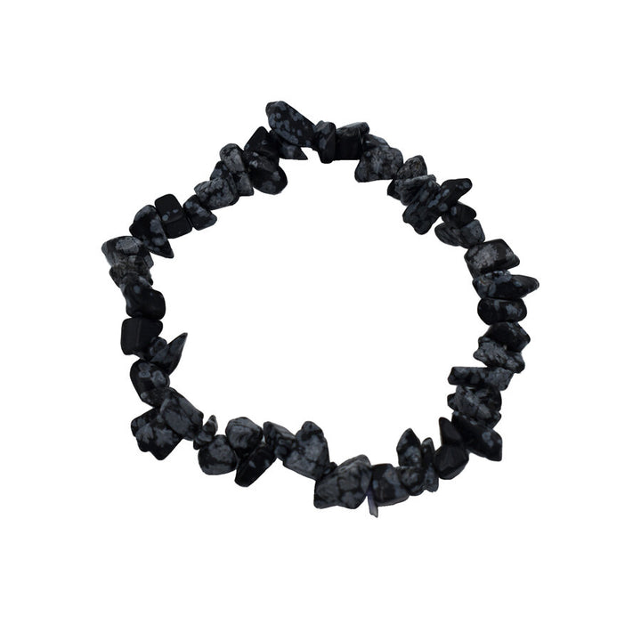 Bracciale in chips di Ossidiana Fiocco di Neve