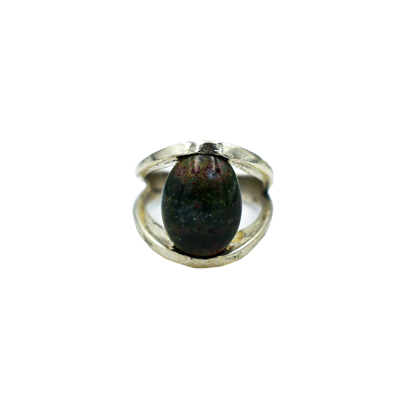 Anello in argento 925 in Eliotropio a fusione cera persa