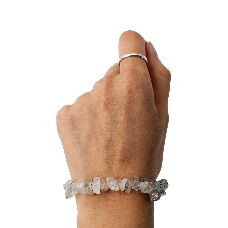 Bracciale in chips di Quarzo Tormalinato